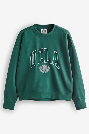 Buy Green License UCLA Collegiate University Graphic Crew Neck Varsity Slogan Sweatshirt from the Next UK online shop