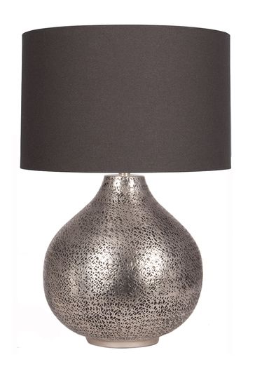 Pacific Silver Souk Hammered Metal Table Lamp