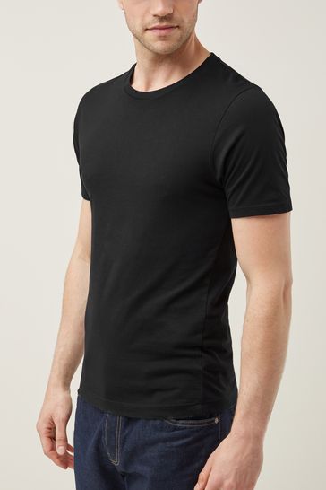 Black Regular Fit Essential Crew Neck T-Shirt