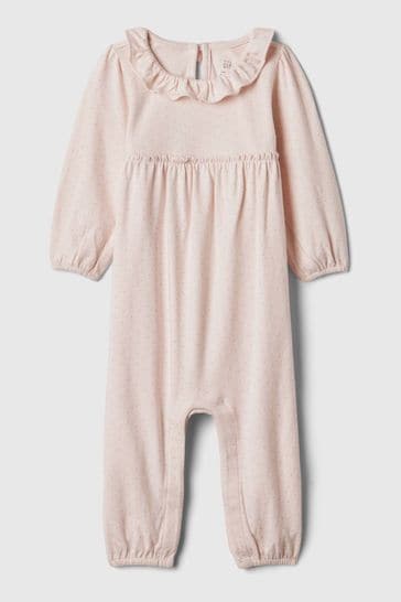 Gap Pink Organic Cotton Ruffle Sleepsuit (Newborn-24mths)
