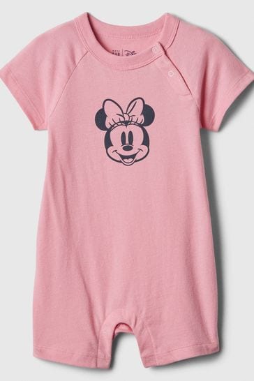 Gap Pink Cotton Disney Graphic Rompersuit (Newborn-24mths)