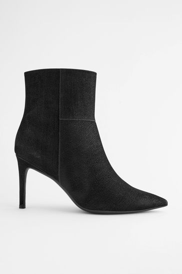 Black pointed 2025 toe heel booties