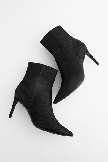 Black pointed 2025 toe heel booties