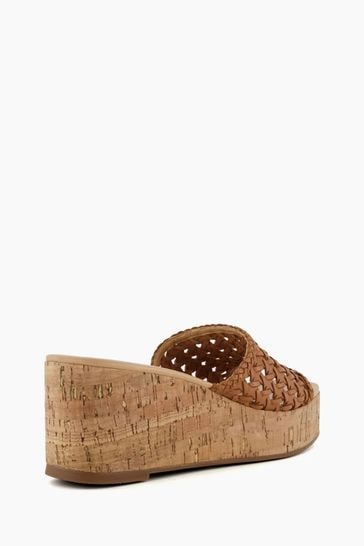 Buy Dune London Katey Brown Lattice Mule Wedges from Next Luxembourg