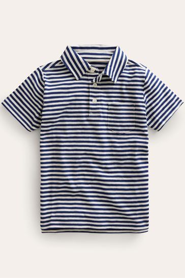 Blue and white best sale striped polo shirt