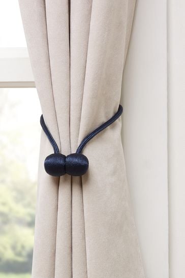 Navy Blue Set of 2 Magnetic Curtain Tie Backs