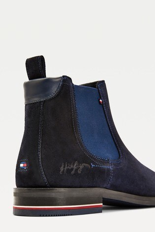 tommy hilfiger blue suede boots