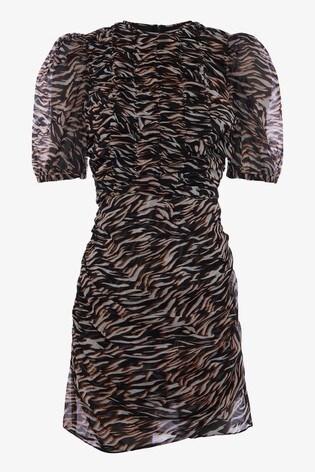 oasis tiger patched wrap dress