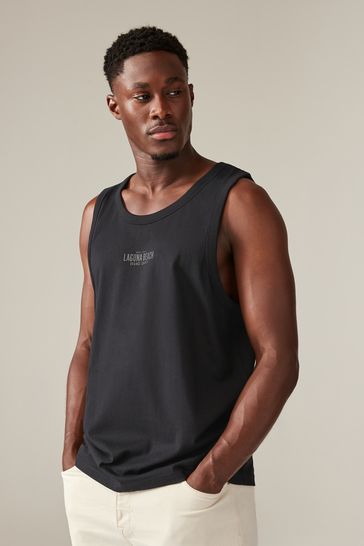 Buy Black White Blue 3 Pack Summer Front Print Graphic Vests from Next Turkey