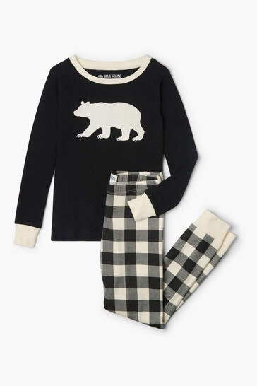 Hatley Cream Plaid Kids Appliqué Pyjama Set