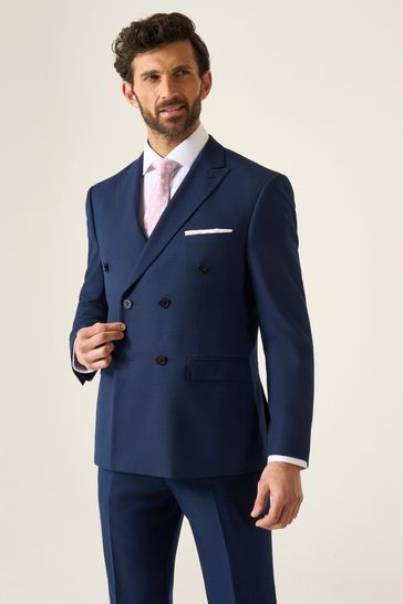 Buy Skopes Blue Harcourt Double Breasted Tailored Fit Suit Jacket from Next Ireland
