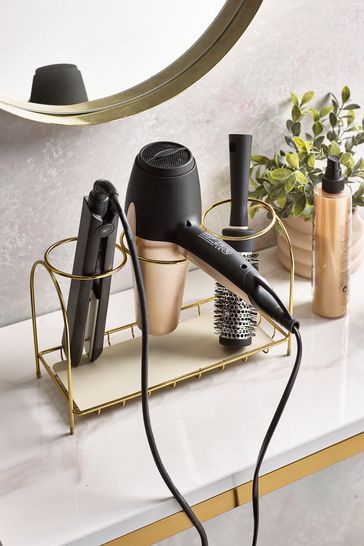 Gold Hairdryer And Straighteners Holder