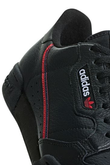 Adidas black & red continental 80 trainers top