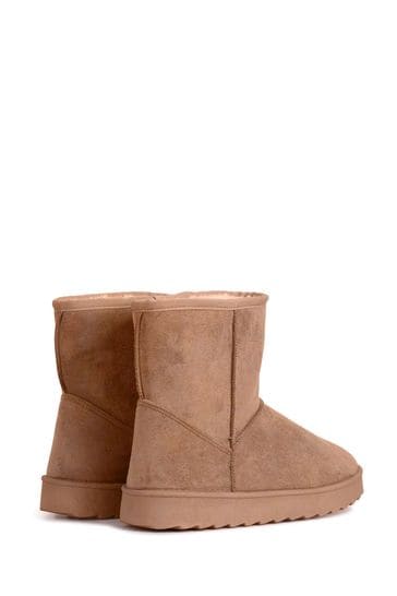 Buy Linzi Brown Faux Suede Faux Fur Lined Ankle Boots from Next Bahrain