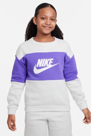Buy Nike White Purple Sweatshirt And Shorts Set from Next Luxembourg