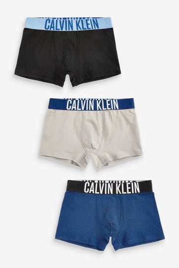 Calvin Klein Kids Blue Intense Power Trunks 3 Pack