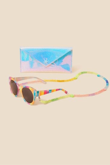Buy Accessorize Yellow Check Sunglasses Case and Beaded Chain Set