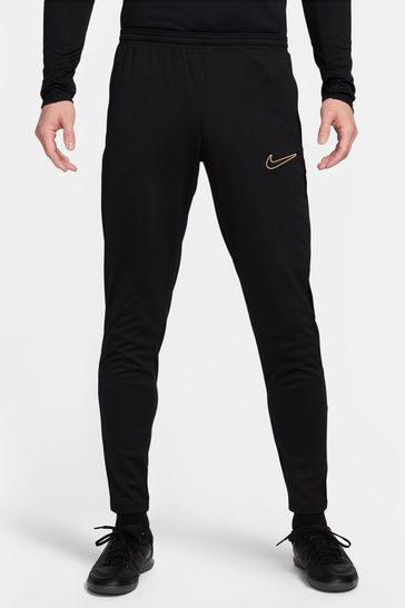 Nike Black/Gold Dri-FIT Academy Zippered Training Joggers