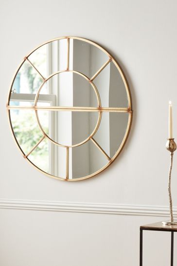 Pacific Gold Antique Gold Metal 2 Oval Section Wall Mirror