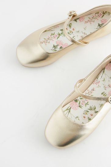Buy Gold Metallic Leather Mary Jane Occasion Shoes from Next Singapore