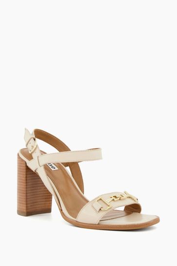 Block heel sandals cream discount