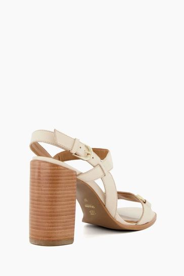 Block heel sandals cream online