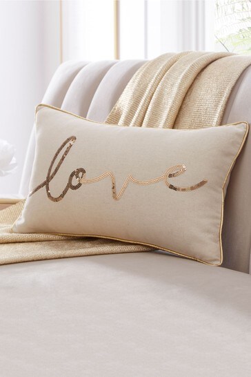 Tess Daly Gold Love Boudoir Cushion