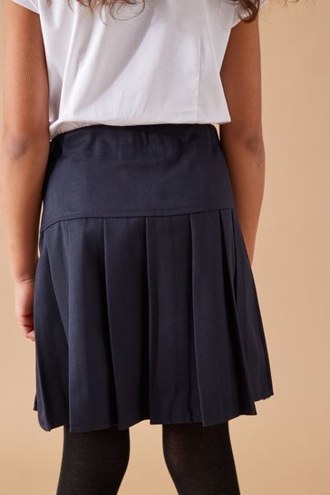 Navy pleated school skirt next store