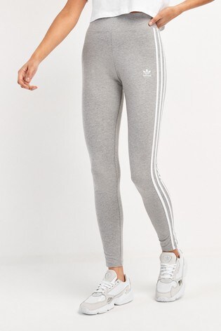 grey three stripe adidas leggings