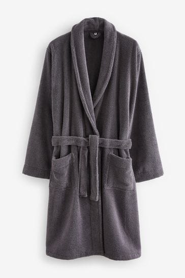 Buy Charcoal Grey Signature Pure 100 Cotton Towelling Dressing Gown from Next Bahrain