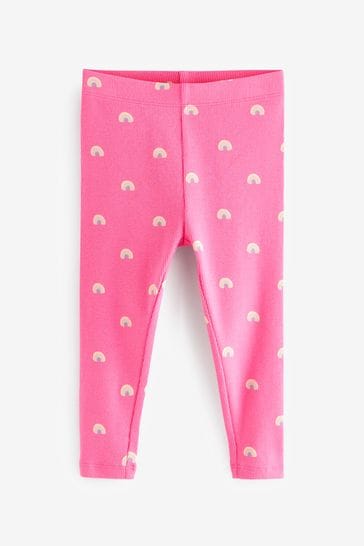 Buy Bright Pink Rainbow Rib Jersey Leggings (3mths-7yrs) from Next
