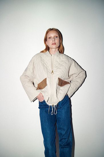 Barbour white shop quilted jacket