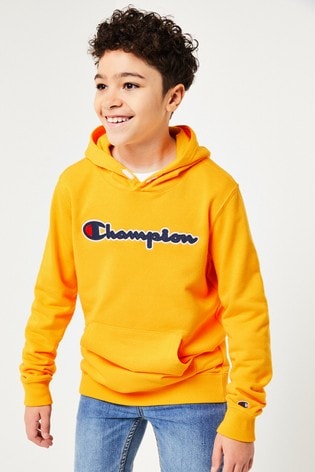 yellow champion hoodie kids