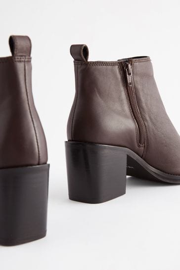 Buy Brown Forever Comfort Leather Western Ankle Boots from Next Ireland
