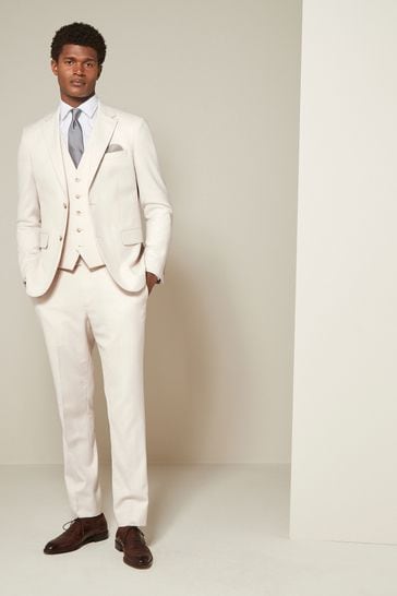 Buy Ecru Textured Suit Waistcoat from Next Denmark