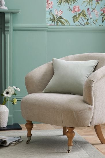 Buy Sage Green 45 x 45cm Soft Velour Cushion from Next Germany