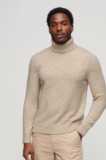 Superdry Cream Brushed Roll Neck Jumper