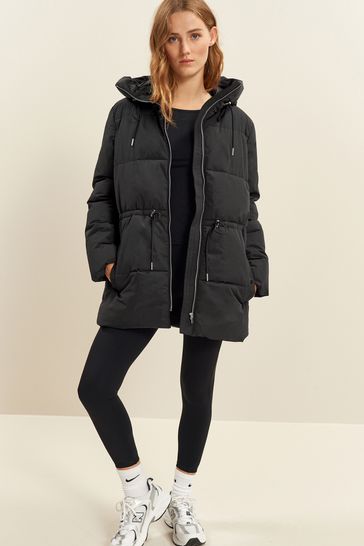 Parka with drawstring waist hotsell