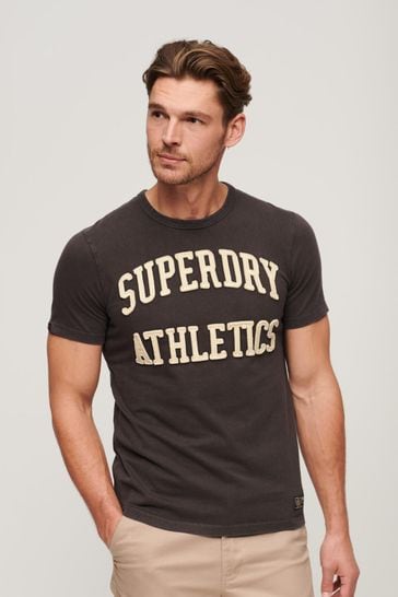 Superdry Dark Grey Vintage Athletic Short Sleeve T-Shirt