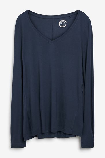 Buy Slouch V-Neck Long Sleeve T-Shirt 