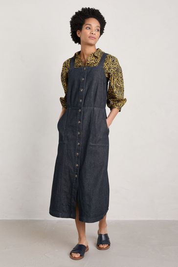 Midi pinafore dress uk sale