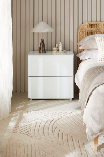 White and glass bedside table hotsell