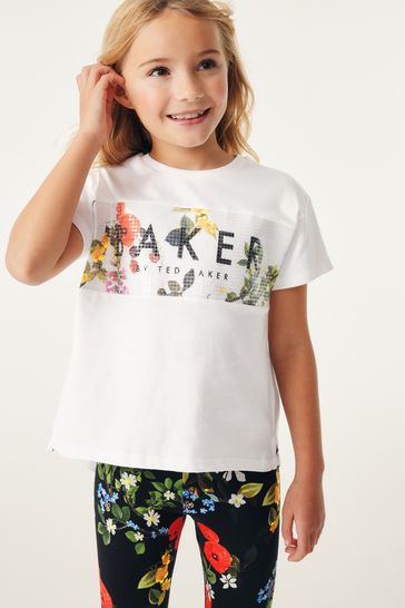 Baker by Ted Baker Floral Leggings and Sequin T-Shirt Set