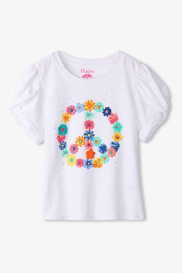 Hatley Peace Flower Twisted Sleeve T-Shirt