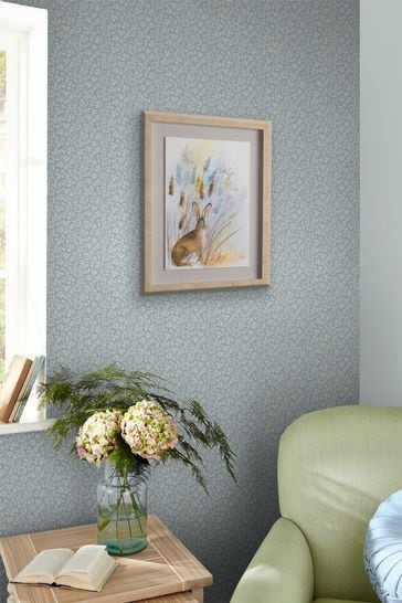 Laura Ashley Pale Seaspray Blue Sweet Alyssum Wallpaper