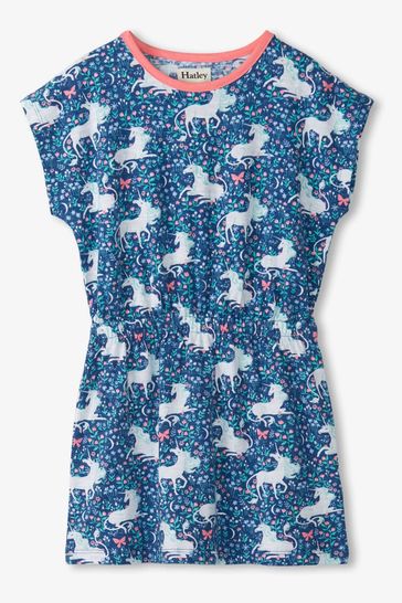 Hatley Blue Unicorn Garden Relaxed Dress