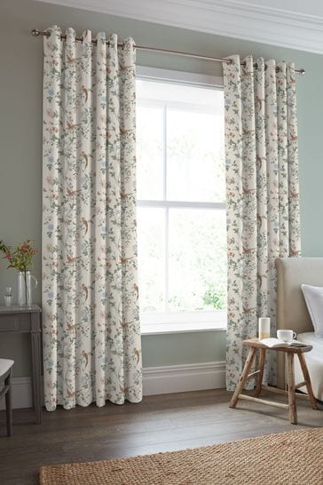 Laura Ashley Sage Apricot Summer Palace Made to Measure Curtains