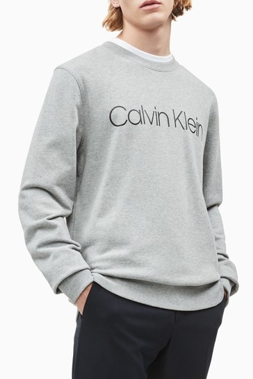 Calvin Klein Grey Organic Cotton Logo Sweatshirt