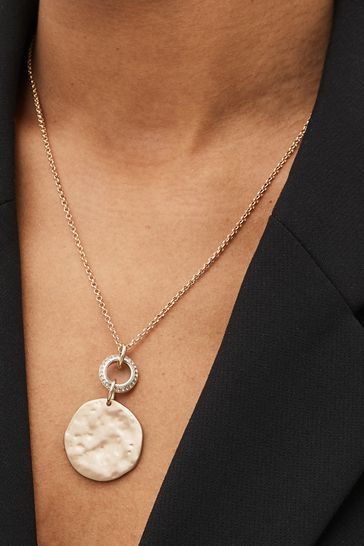 Buy Gold Tone Hammered Coin Necklace from Next Singapore