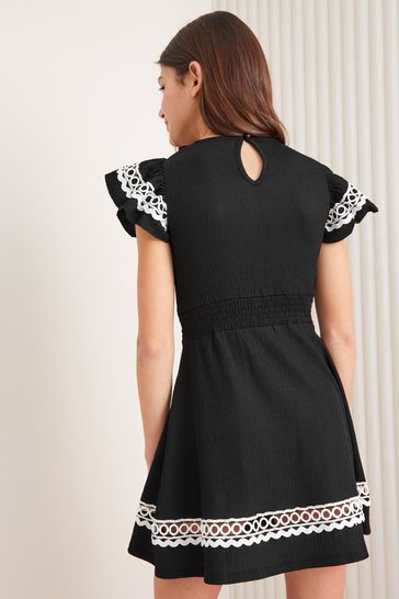 Lipsy embroidered button dress discount